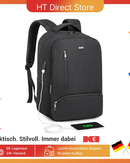 Laptop Rucksack Kono Schwarz mit USB-Port