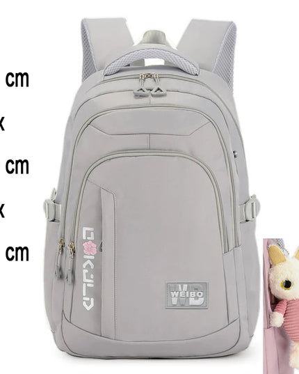 Schulrucksack für Mädchen & Teenager Grau