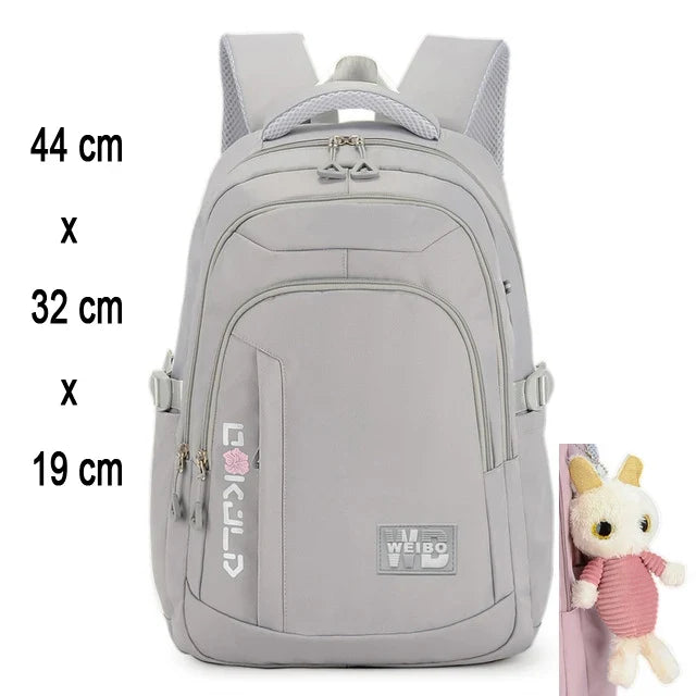 Schulrucksack für Mädchen & Teenager Grau