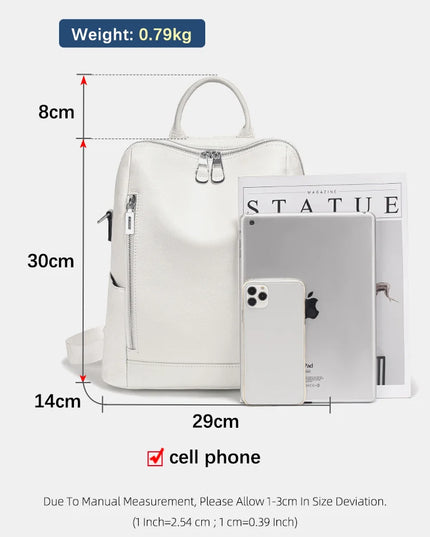 Rucksack Damen Leder Dunkelblau