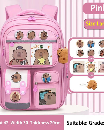 Schulrucksack Capybara Design Pink