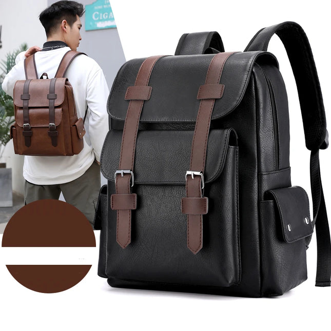 Herren Laptop Rucksack 20-35L Dunkelbraun