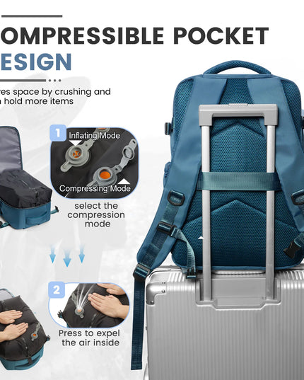 Laptop Rucksack 20-35L Handgepaeck braun