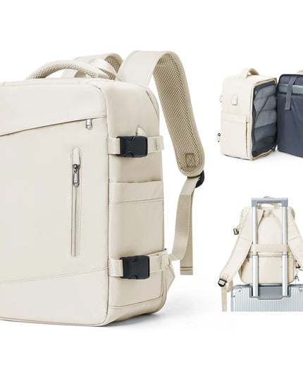 Uni Rucksack 20-35L mit Laptopfach - Beige