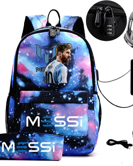 Schulrucksack mit USB-Anschluss in Lavender
