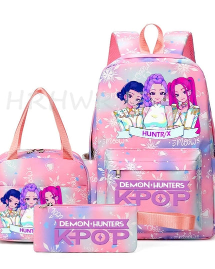 Schulrucksack Set 3-teilig KPop Bunt