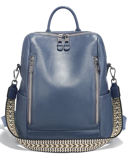 Rucksack Damen Leder Dunkelblau