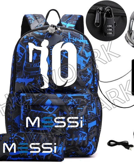 Schulrucksack mit USB-Anschluss in Grün