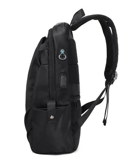 Schulrucksack mit USB-Port Schwarz