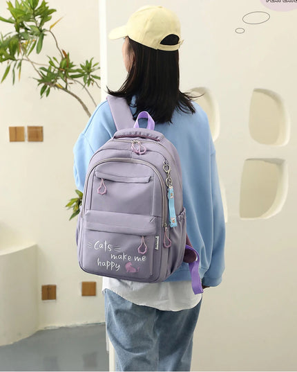 Schulrucksack Teenager Mädchen Schwarz