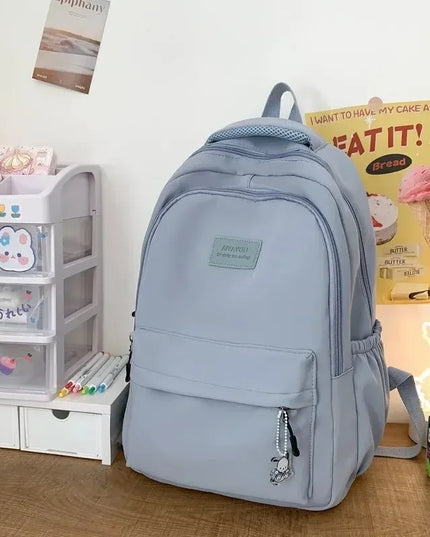 Schulrucksack Damen Nylon Wasserdicht Blau