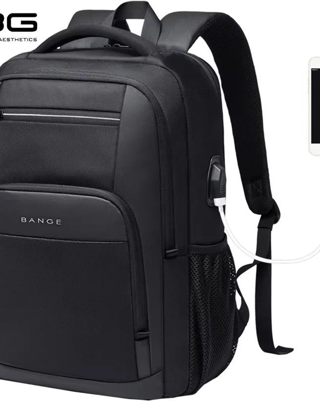 Laptop Rucksack mit USB-Port - Schwarz