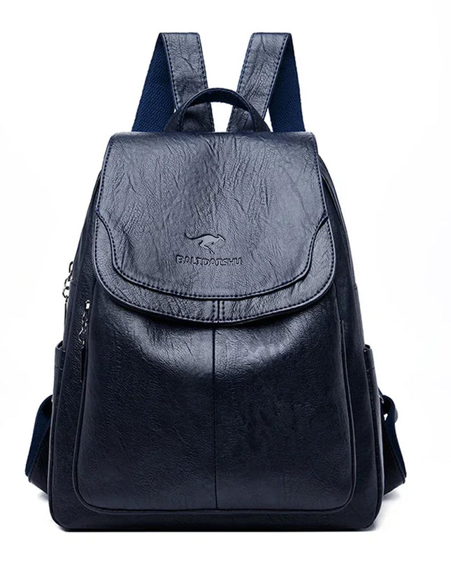Damen Rucksack aus Softleder - Dunkelblau