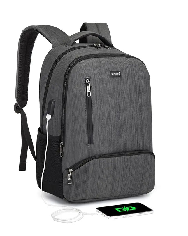 Laptop Rucksack Kono Grau mit USB-Port