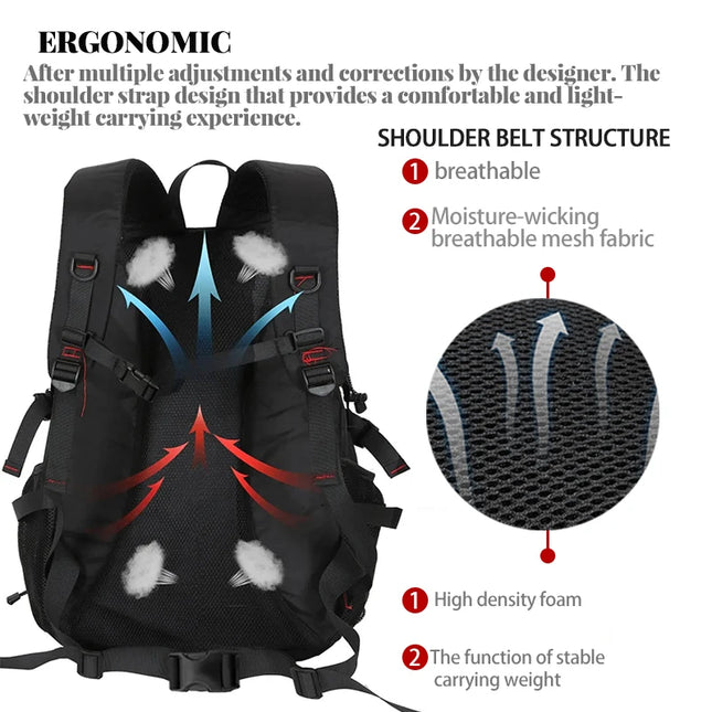 Business Rucksack 45L mit Laptopfach Schwarz