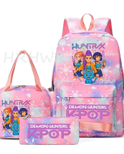 Schulrucksack Set 3-tlg. KPop Design Rot