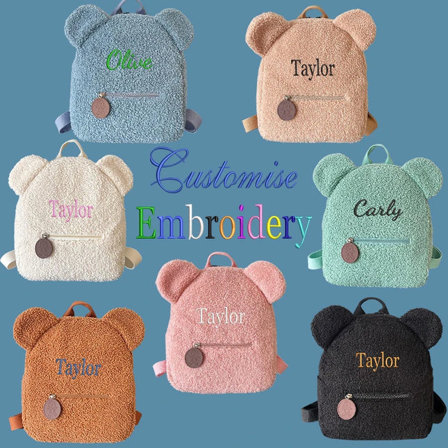 Schulrucksack Plüsch Teddybär Beige