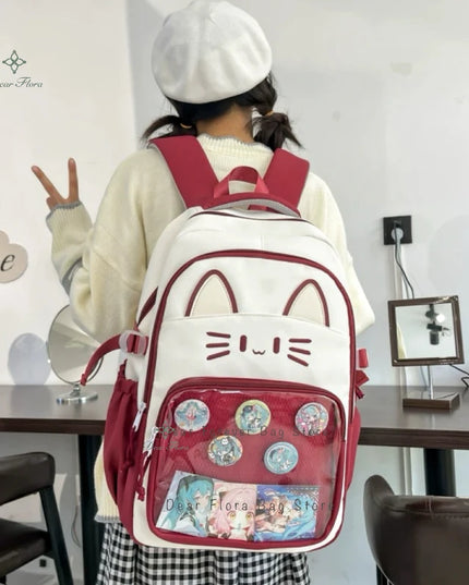 Maedchen Rucksack mit Transparentfach L