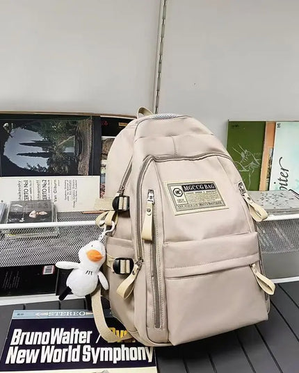 Großer Schulrucksack Khaki - 36-55 Liter
