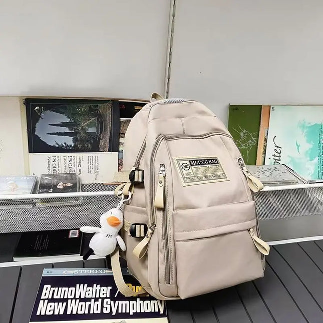 Großer Schulrucksack Beige - 36-55 Liter