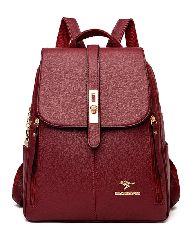 Leder Rucksack Damen klein Burgunderrot