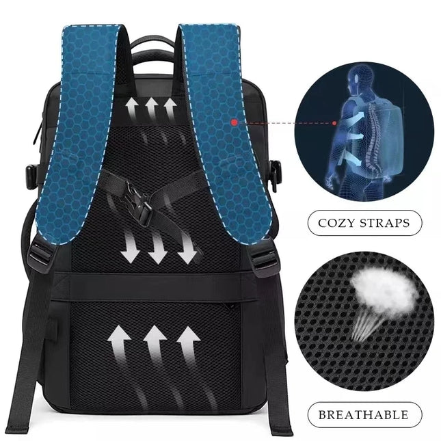Business Rucksack USB Grün 17.3 Zoll