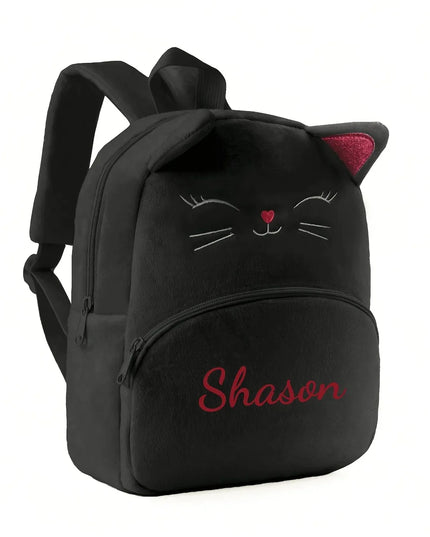 Schulrucksack Mädchen Katze Schwarz