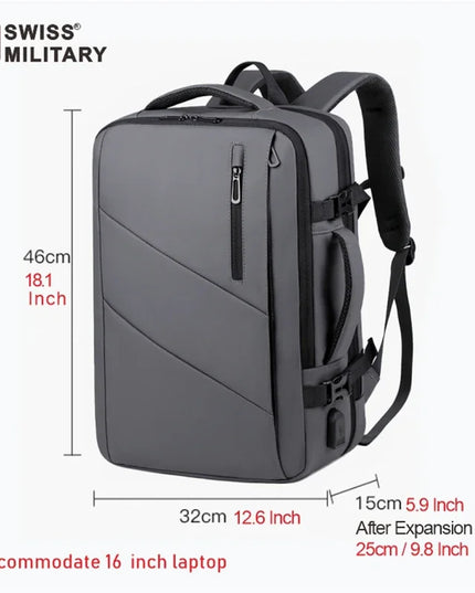Laptop Rucksack erweiterbar 16 Zoll Grau