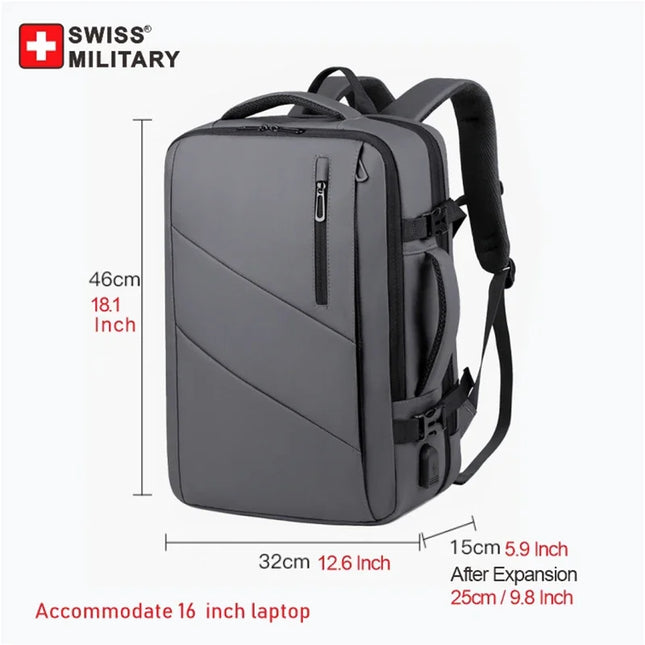 Laptop Rucksack erweiterbar 16 Zoll Grau
