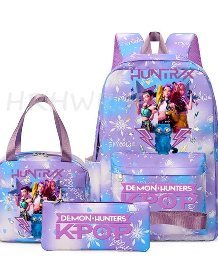 Schulrucksack Set 3-teilig KPop Hellblau