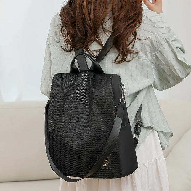 Anti-Diebstahl Rucksack Damen Schwarz