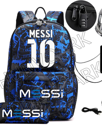 Schulrucksack mit USB-Anschluss Blau