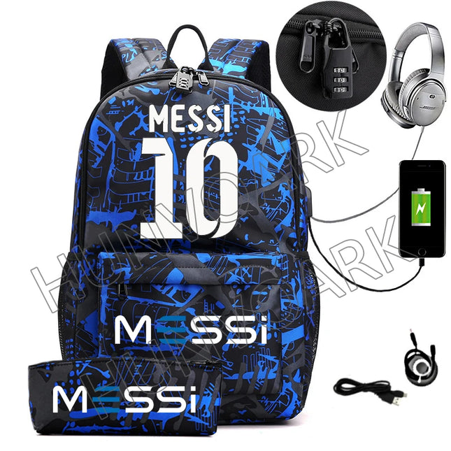 Schulrucksack mit USB-Anschluss Blau