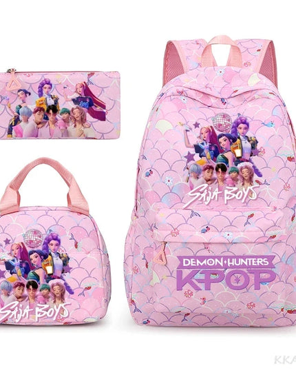 Schulrucksack 3-teilig Hellgrün 20-35L