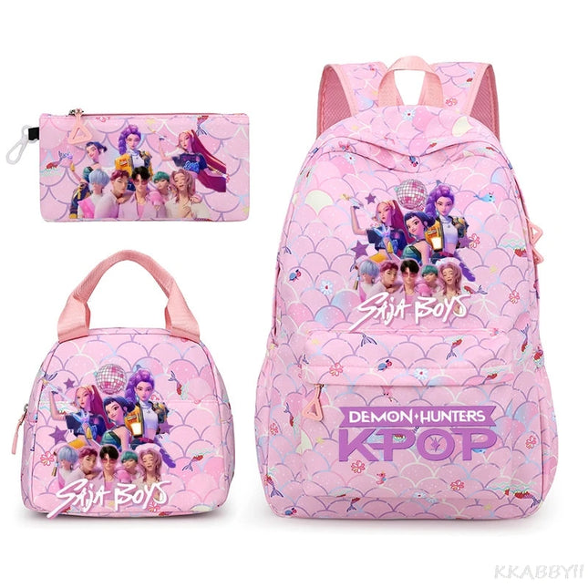 Schulrucksack 3-teilig Hellgrün 20-35L