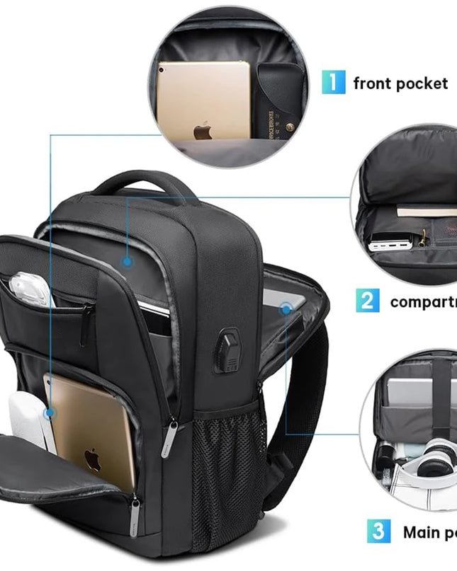 Laptop Rucksack mit USB-Port Grau