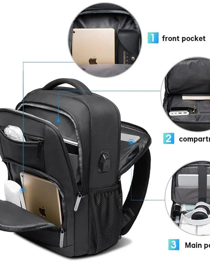 Laptop Rucksack mit USB-Port Blau