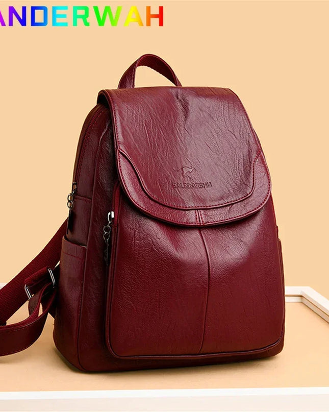 Damen Rucksack aus weichem Lederimitat