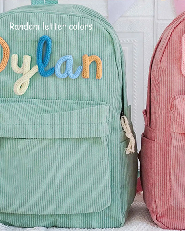 Cord Rucksack Unisex mit Stickerei
