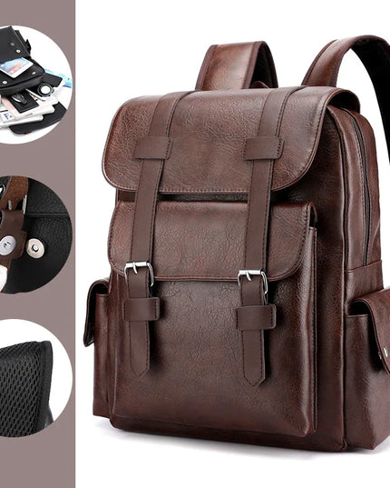 Herren Laptop Rucksack 20-35L Braun