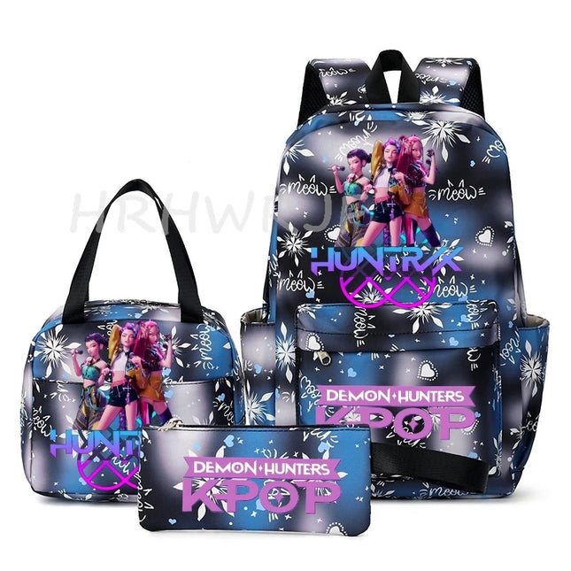 Schulrucksack Set KPop Demon Hunters Blau