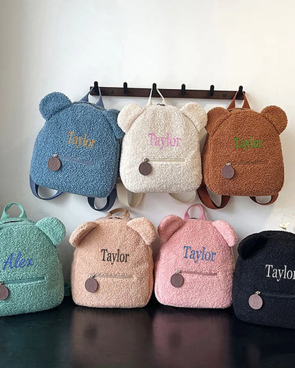 Schulrucksack Plüsch Teddybär Pink