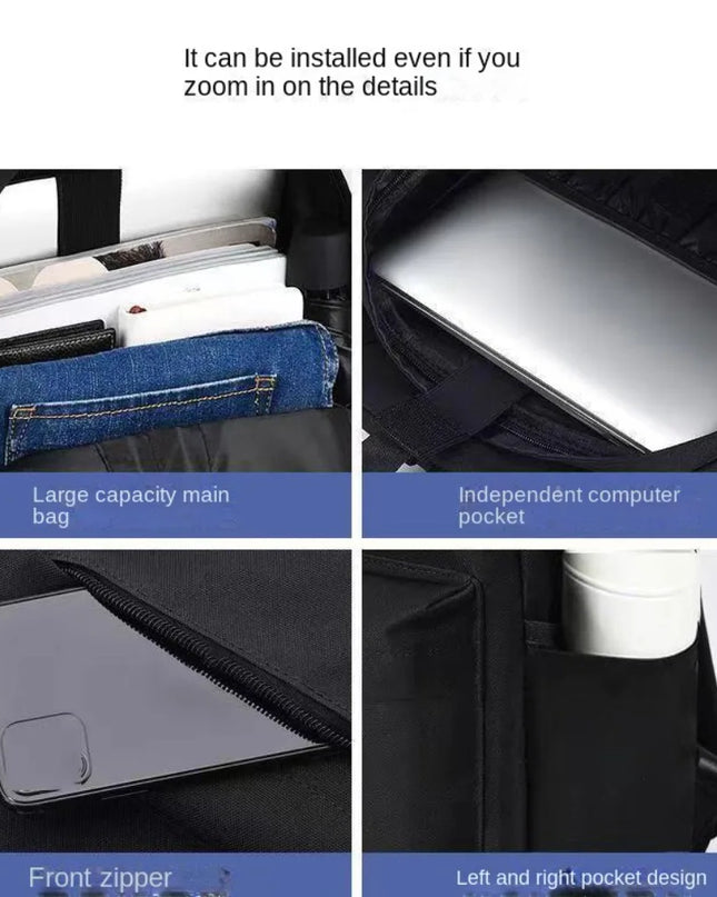 Minimalistischer Schulrucksack Grau mit USB