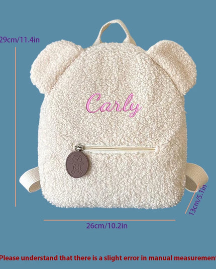 Schulrucksack Plüsch Teddybär Beige