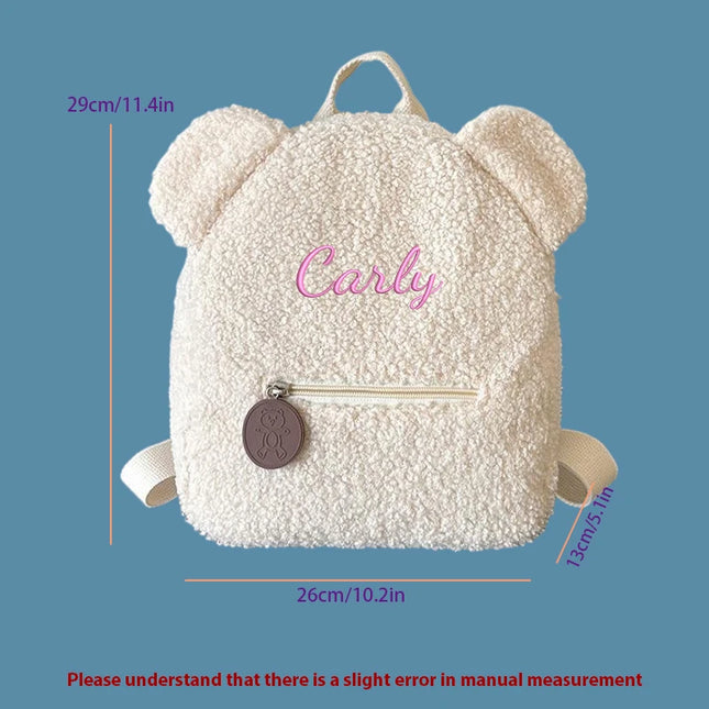 Schulrucksack Plüsch Teddybär Beige