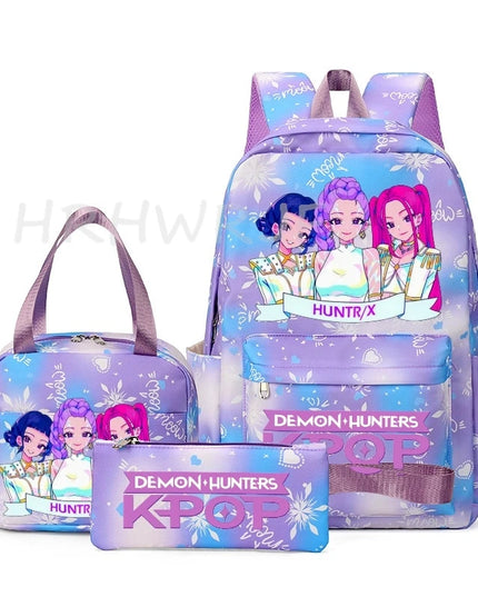 Schulrucksack Set KPop Demon Hunters Schwarz