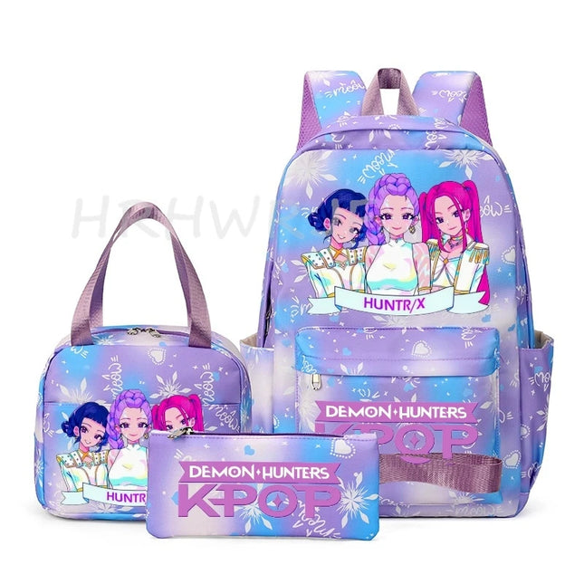 Schulrucksack Set KPop Demon Hunters Schwarz