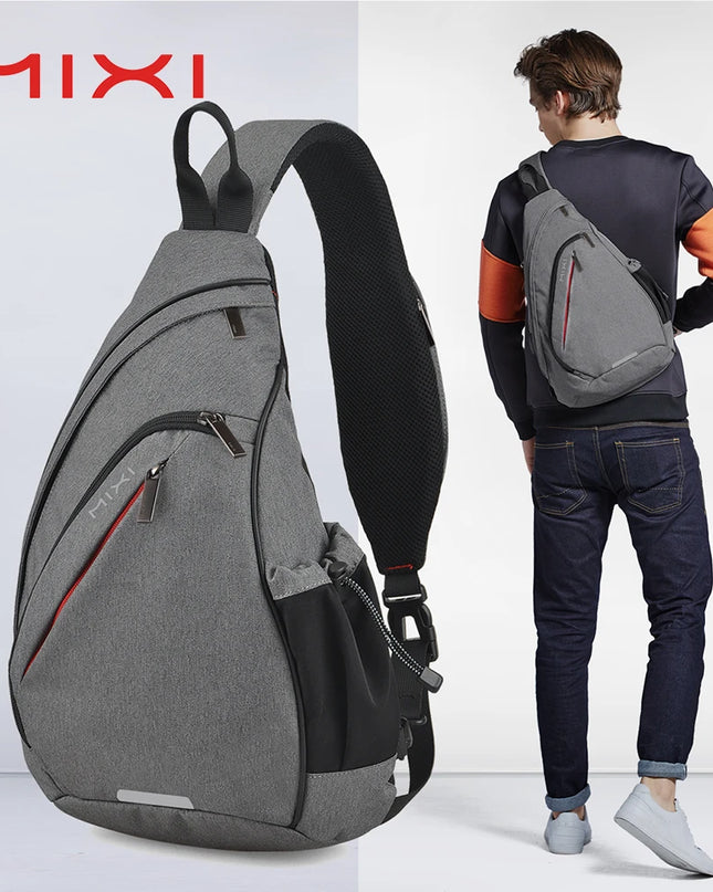 Mixi Sling Bag USB Schwarz für Uni & Pendeln
