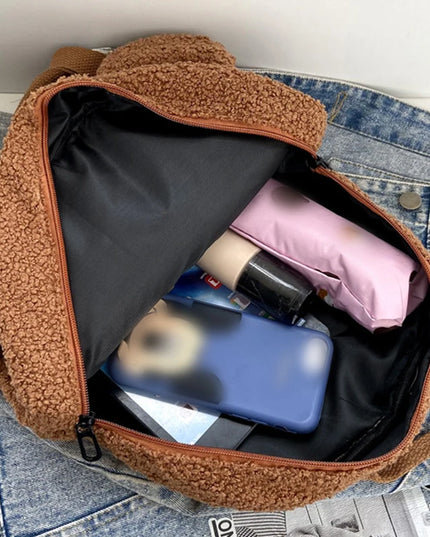 Schulrucksack Teddybär Motiv Schwarz