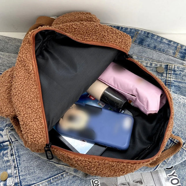Schulrucksack Plüsch Teddybär Pink